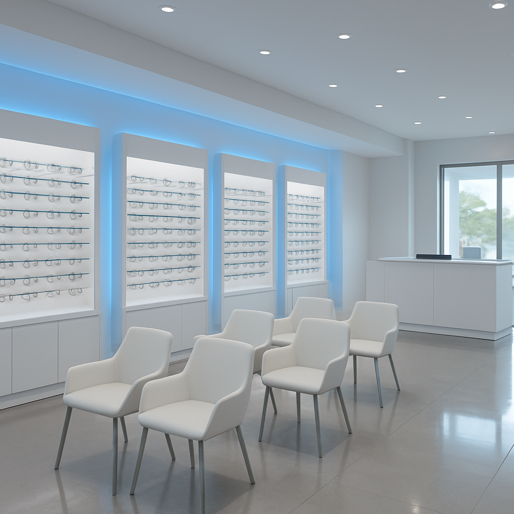 iContact Optometrists clinic interior showing designer eyewear displays in Sunnybank Plaza